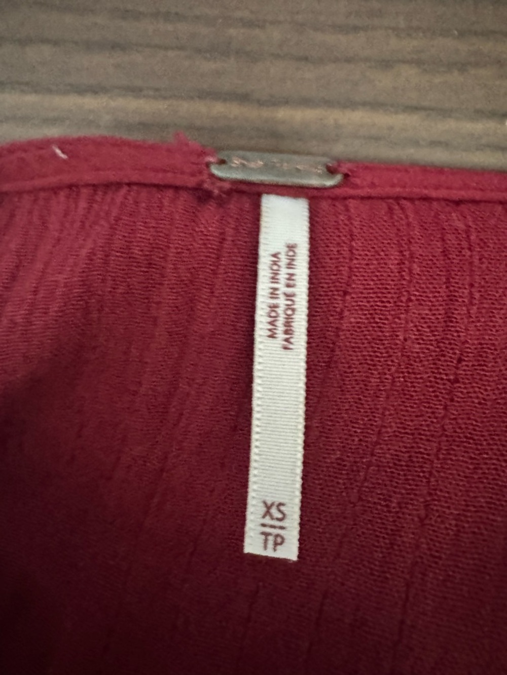 Free People Boho Red Button-Front Ruffled Tunic - Picture 3 of 3
